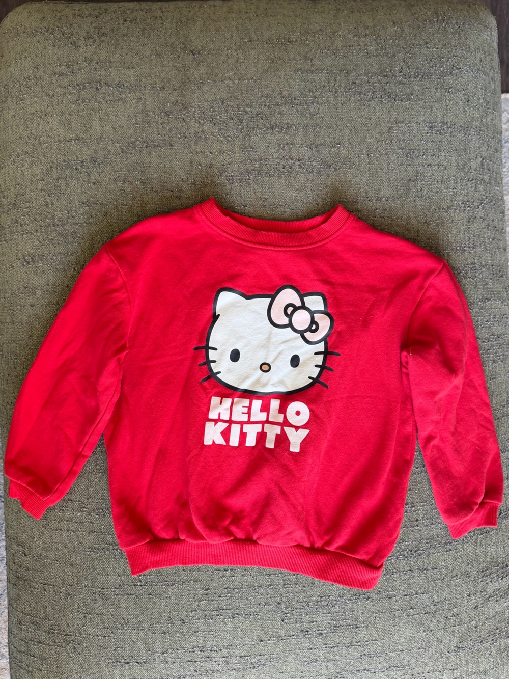 H&M Red Hello Kitty Crewneck Sweatshirt with Pink Bow